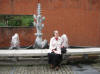 Becky and the organic fountain sculpture