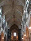 The vaulted ceiling