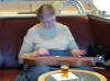 We sat up in the front lounge and played our dulcimers on the trip over